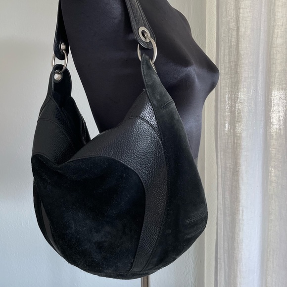 Banana Republic Handbags - Banana Republic black suede leather shoulder bag
